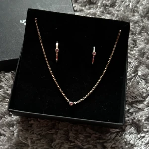 Micro blink set - pink sapphire - Örhänge och halsband från Efva Attling. Har inte ens lämnat asken. Bra skicka förutom att halsbandet skulle behöva polerad lite. Fick i konfermations prisent men säljer på grund av att de är inte riktigt min stil.  Köptes för 2150kr 