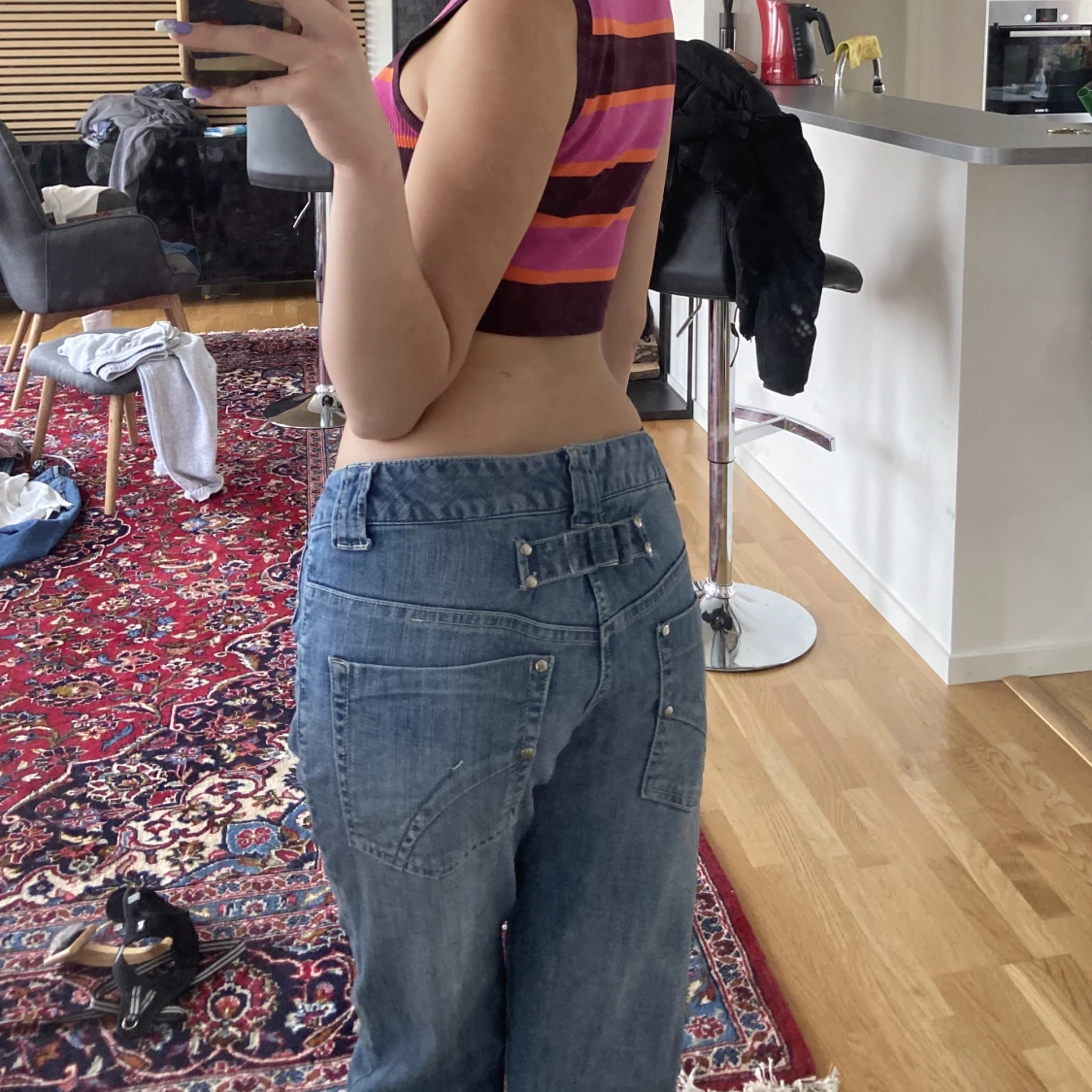 lågmidjade jeans - 91