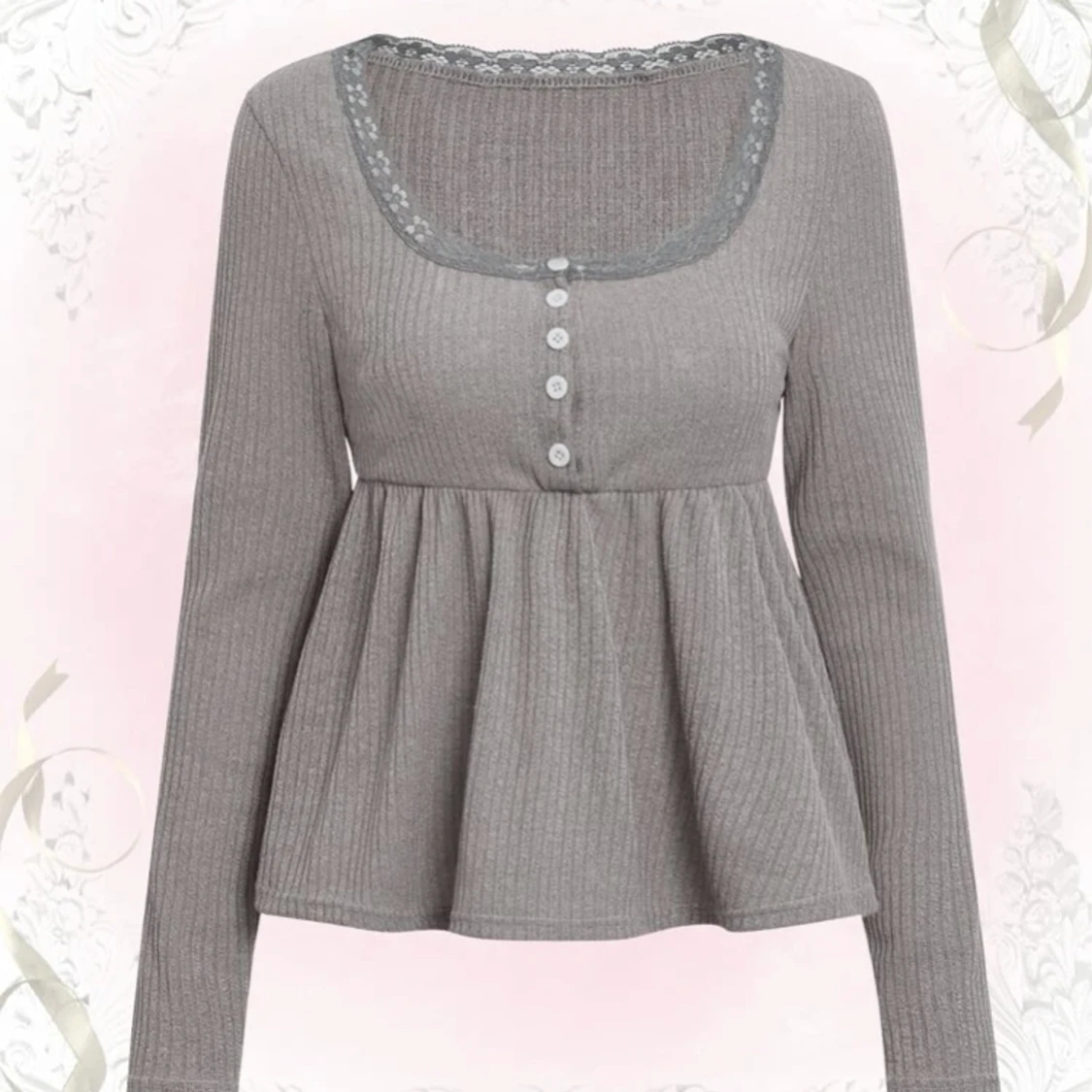 Jätte gullig grå utsvängd tröja - 90