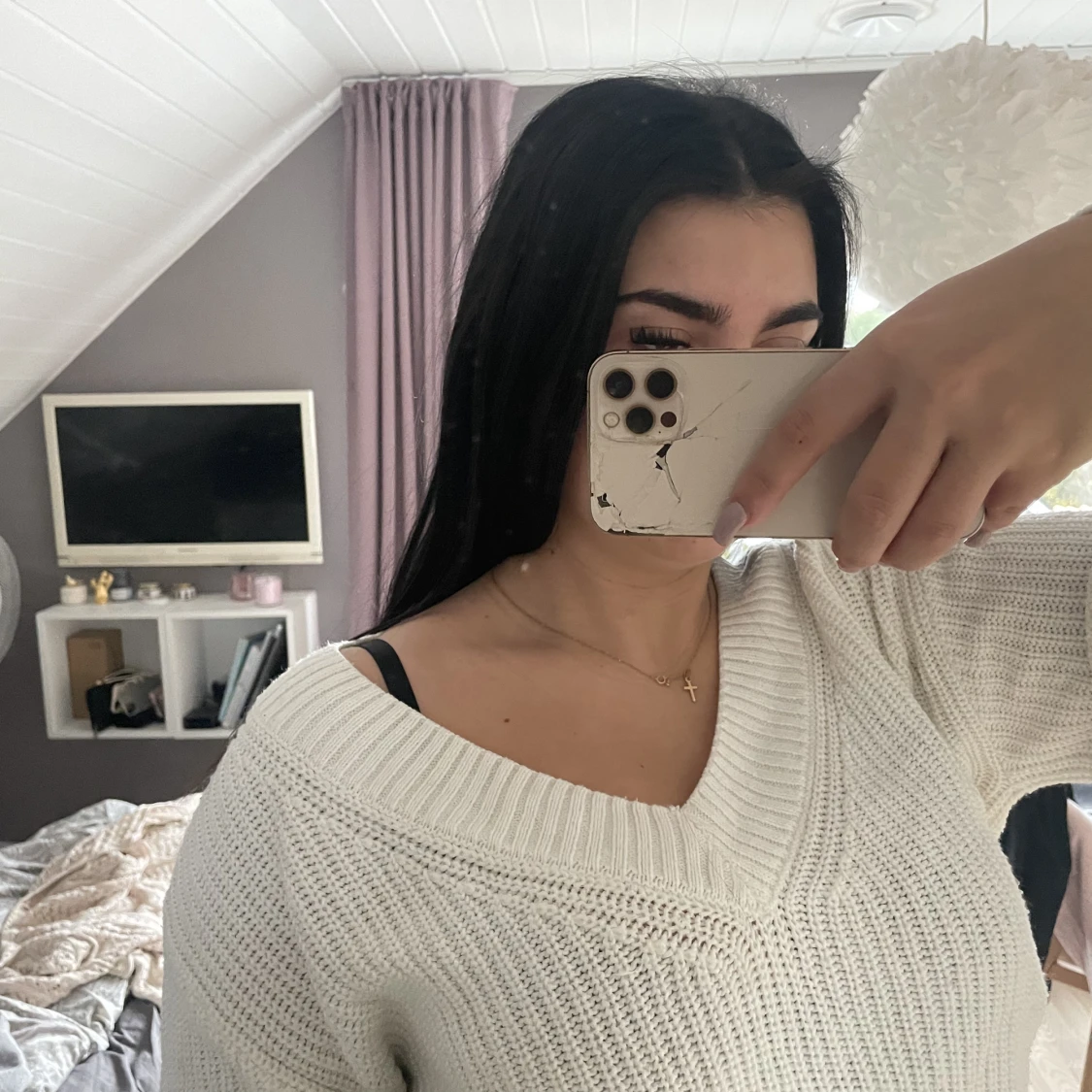 stickad söt lite kortare topp