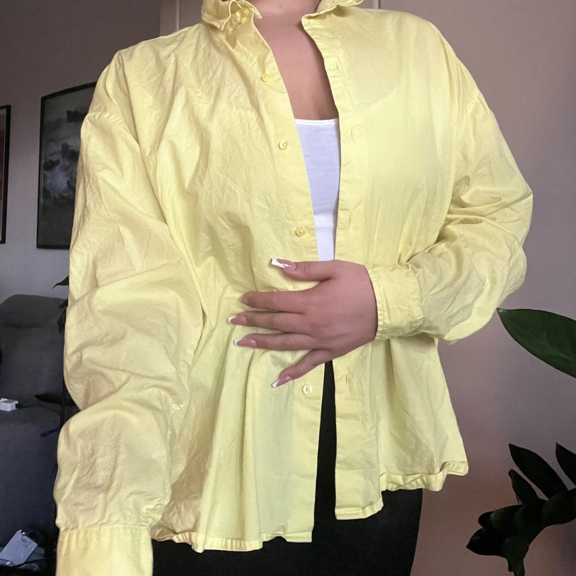 gul oversize skjorta - 90