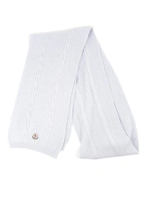 Moncler Knitted Scarf Unisex - •The Scarf is new without tags •Size: One Size •Color: Light Blue •Retail price: 1300SEK •Width:  22cm Length: 96cm