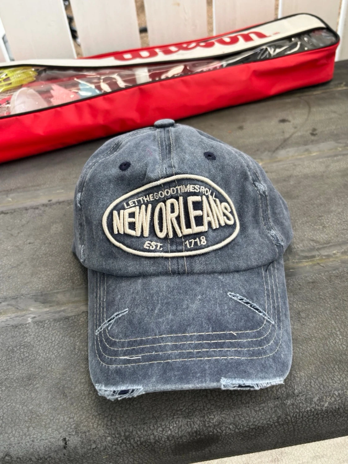 Blå vintagekeps New Orleans brodyr - 1