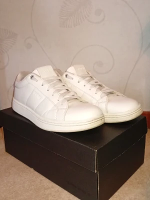 Björn Borg sneakers - Stilrena vita sneakers från Björn Borg i skinn med klassisk låg profil och vita snören. Diskret logga på sidan och tungan. Yttersulan är vit med mönstrad undersida för bra grepp. Perfekta för en clean och enkel look.