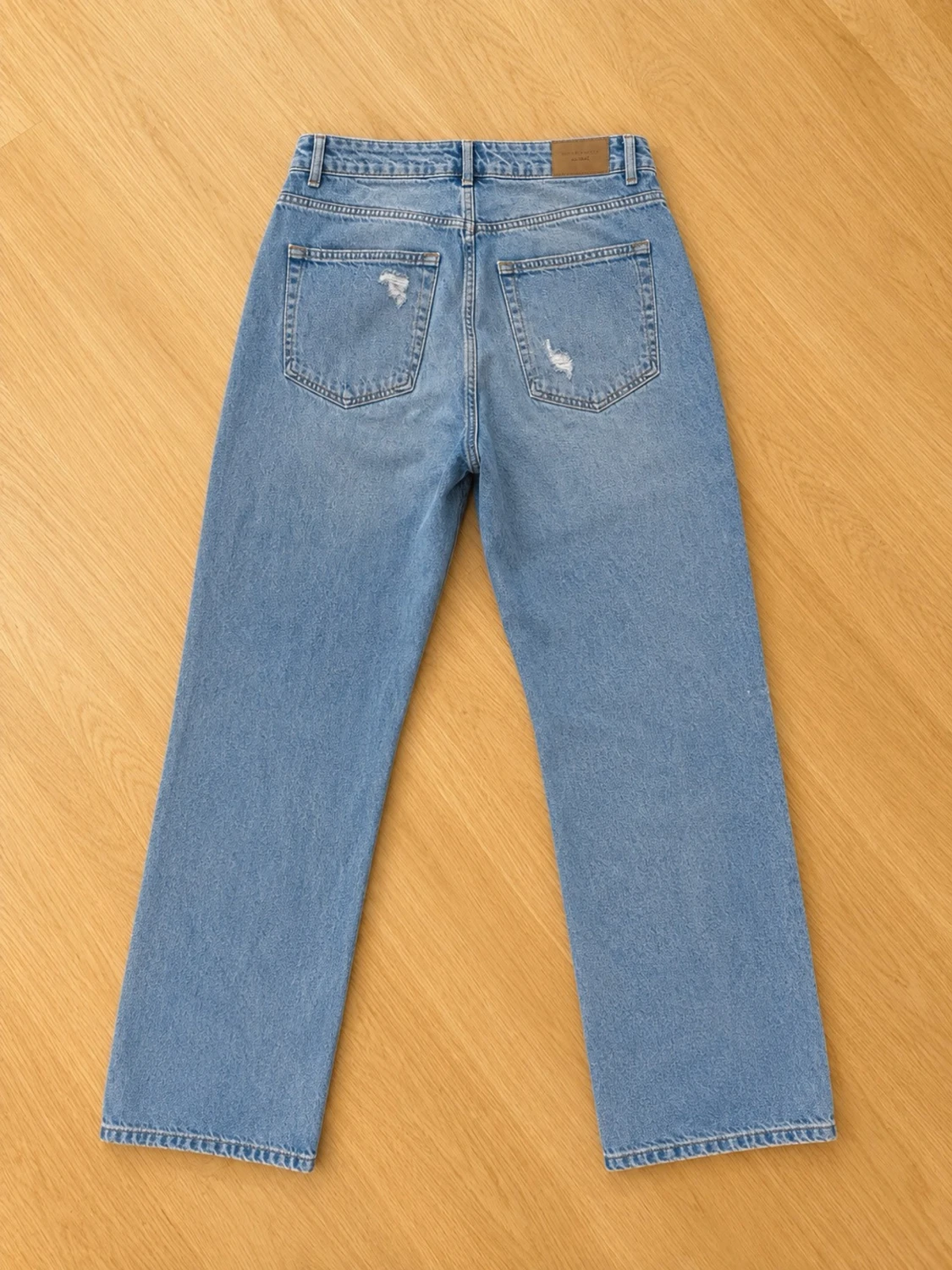 Blå mom jeans med slitningar - 1