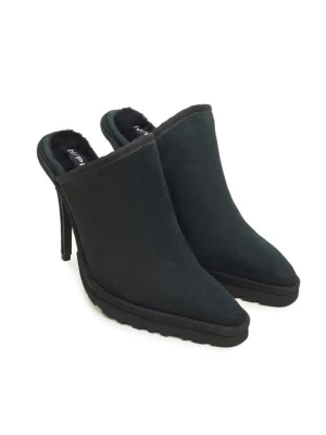 Y/Project x UGG - Y/Project Fall 2018 x UGG LS1 suede shearling mule heels Sz 38 Black