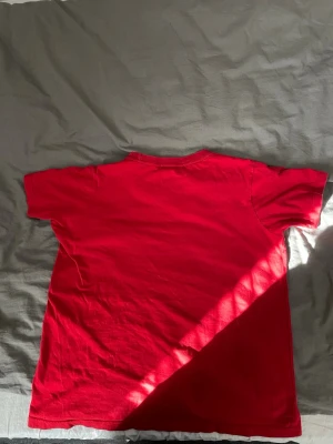 Röd t-shirt från Polo Ralph Lauren - Säljer en klassisk röd t-shirt från Polo Ralph Lauren med den ikoniska lilla loggan broderad på bröstet. T-shirten har rund halsringning och korta ärmar. Perfekt basic-plagg i mjuk bomull som funkar till allt.