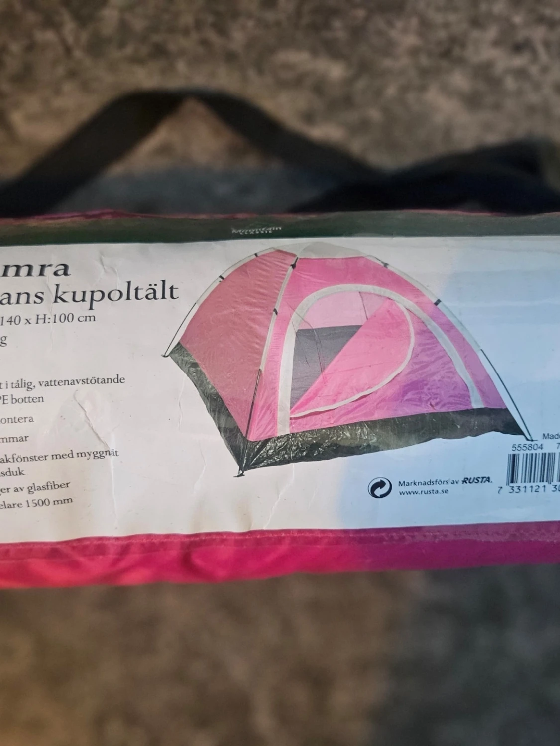 Hamra 2-manna kupoltält rosa