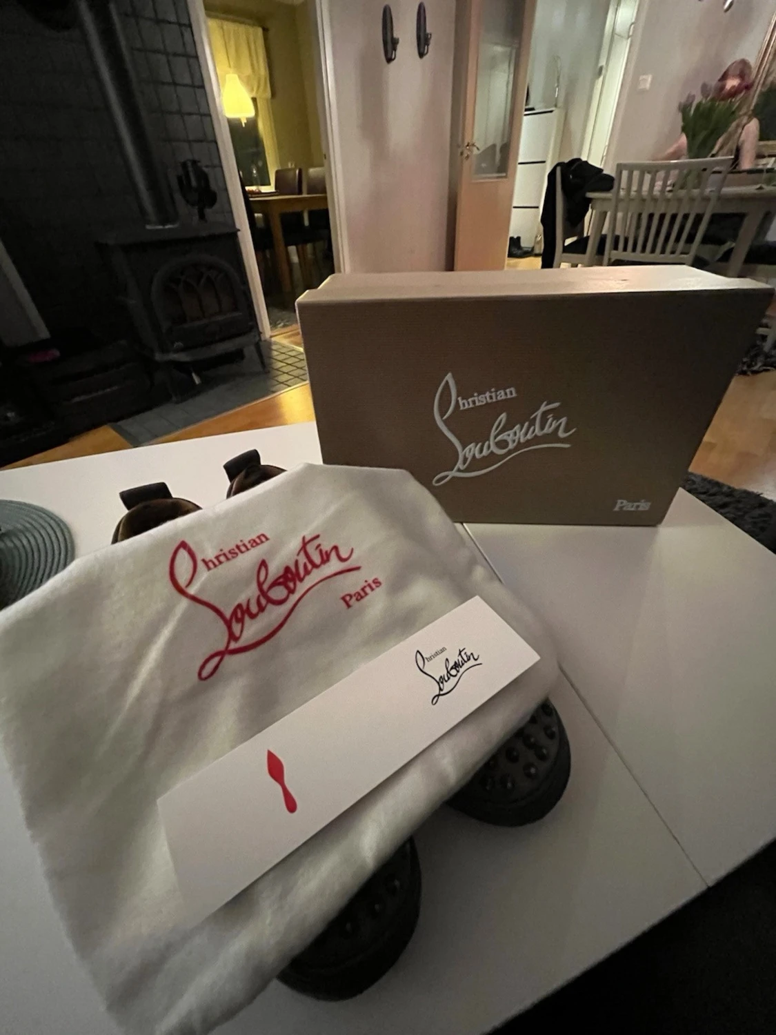 Christian Louboutin gråa spikes sneakers - 6