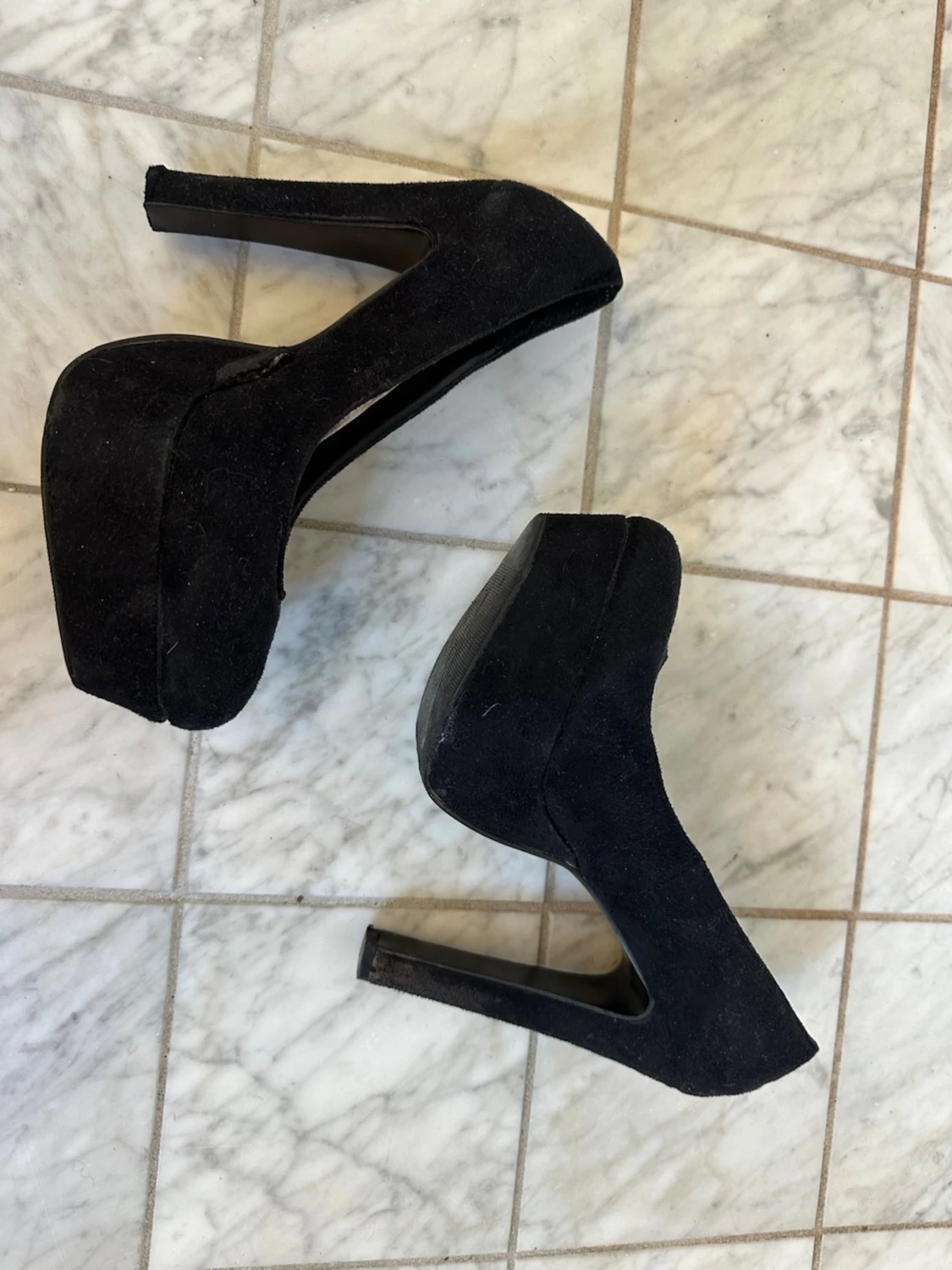 Svarta platåpumps med hög klack 39 - 2