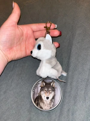 Varg kit - Säljer en söt varg nyckelring samt ett spel där man ska försöka få in kulorna i hålen som finns. Inga defekter