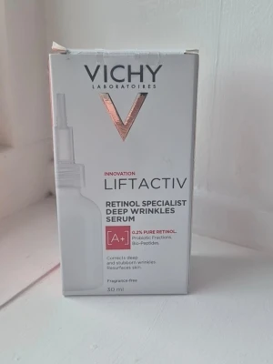 Vichy Liftactiv Specialist Retinol Serum 30 ml - Never Opened/ Original seal Vichy Liftactiv Specialist Retinol Serum is a facial serum with a powerful combination of 0.2% retinol. Facial serum with a powerful combination of 0.2% retinol and probiotic fractions for an intense anti-aging effectStimulates cell renewal and strengthens skin texture to make fine lines less visibleIncreases skin firmness and gives the skin a renewed glow.  Shipping same day and free shipping Buy more-Save more on shipping cost You can pick up as well if you want