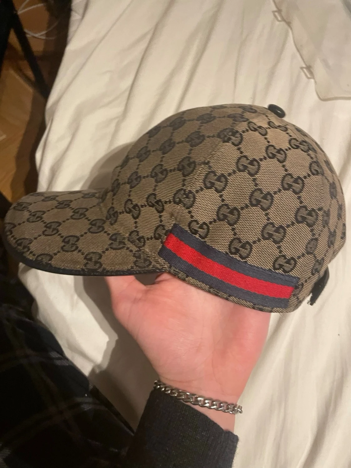 Gucci beige keps med GG-mönster - 1