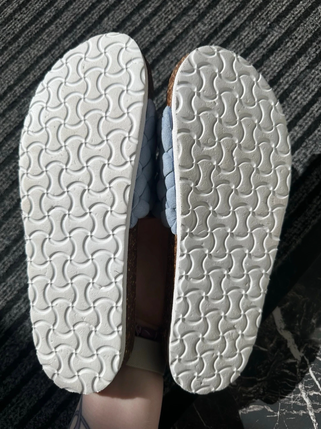 Blå flätade slip-in sandaler - 2