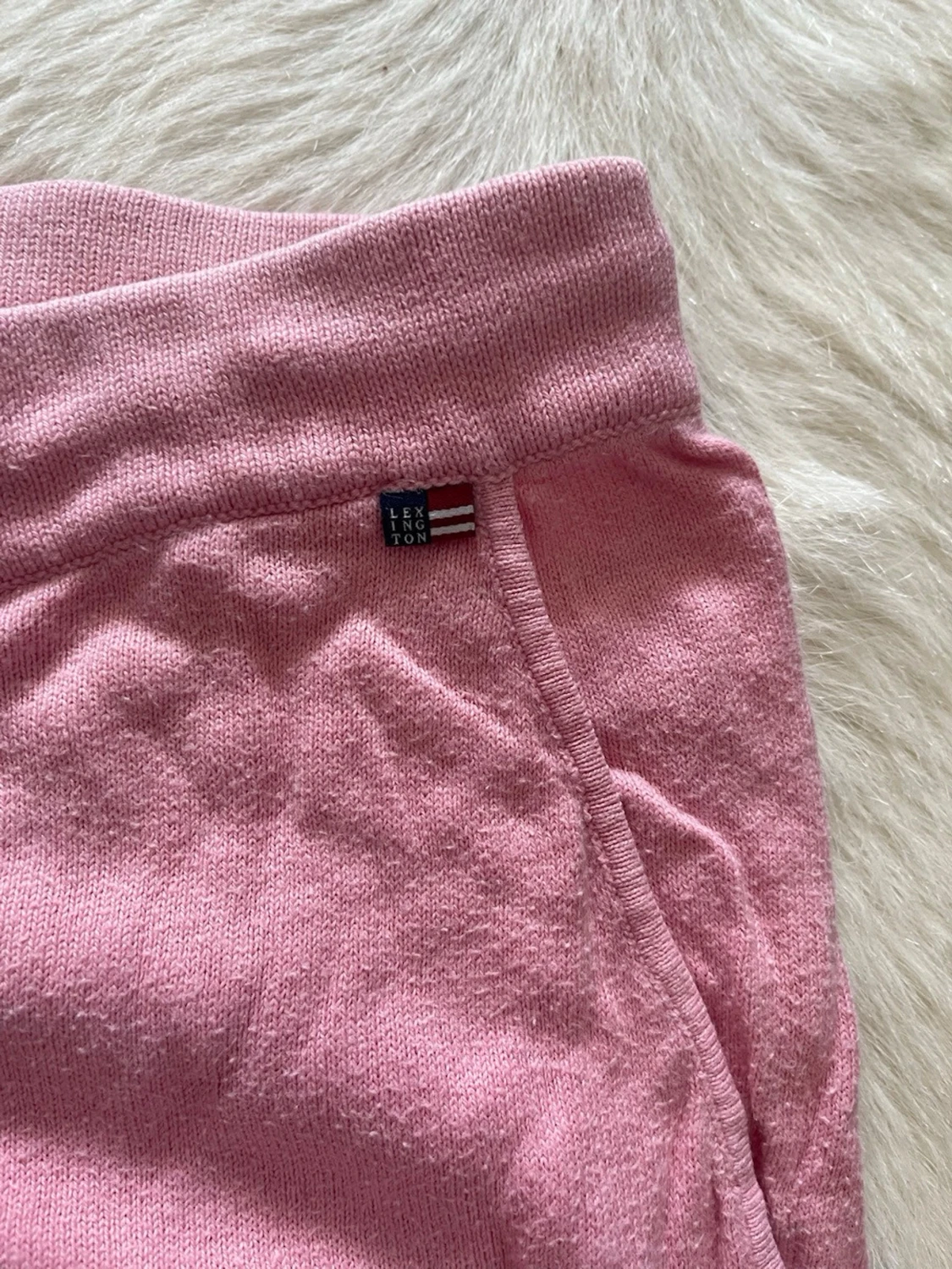 Rosa frotté-shorts från Lexington med snörning i storlek S  - 2