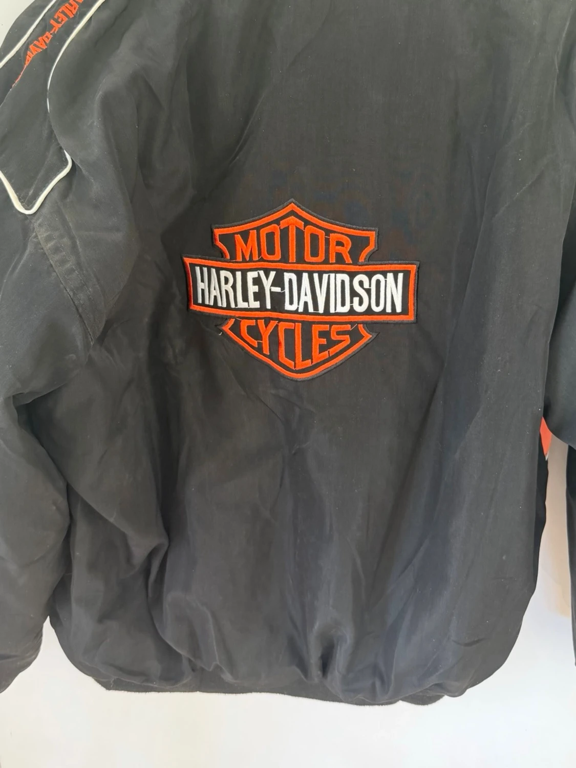 Harley Davidson svart och orange vindjacka - 4