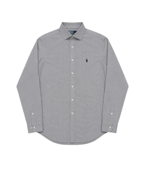 Grå skjorta från Polo Ralph Lauren - Klassisk långärmad skjorta från Polo Ralph Lauren i gråvitt, tunnrandigt mönster. Modellen är Regent Custom Fit med button-down krage och broderad logga på bröstet. Hör av dig vid minsta fundering