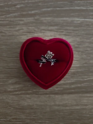 Silverfärgad ring med svart detalj - ring i storlek 16,9mm, silverfärgad. 