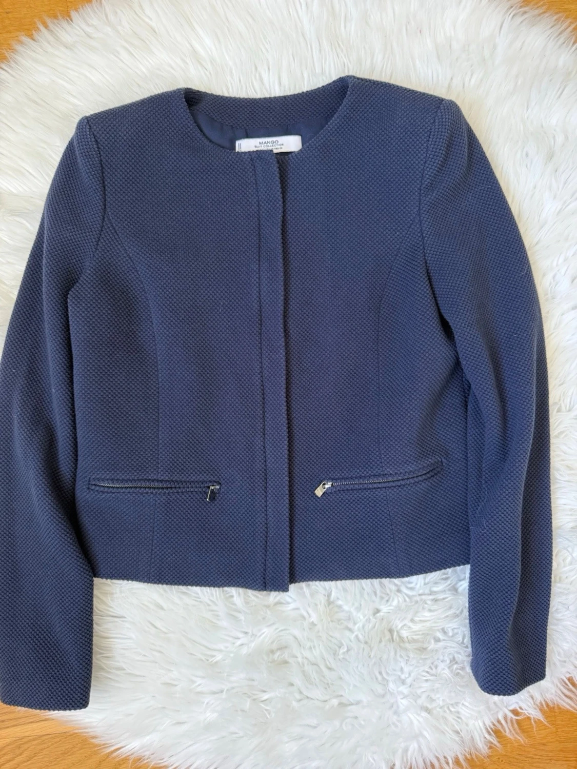 Randig kofta & mörkblå tröja Mango - 3