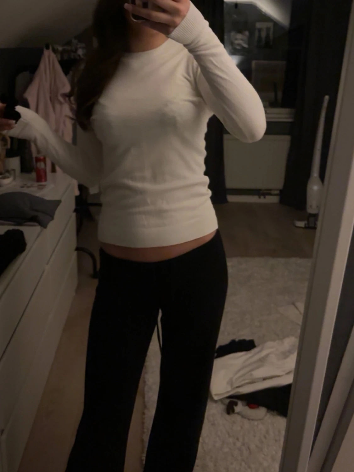 Vit långärmad tröja i basic stil