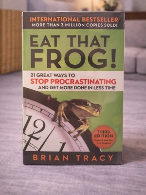 Eat That Frog! av Brian Tracy (Normal size – not pocket) - Skick: Helt ny bok. Omslag: Pappercover. Storlek: standard (inte pocket). Förpackning: I sitt originala plastomslag. Från: Home Books – Stockholm. Snabb leverans inom Sverige. 