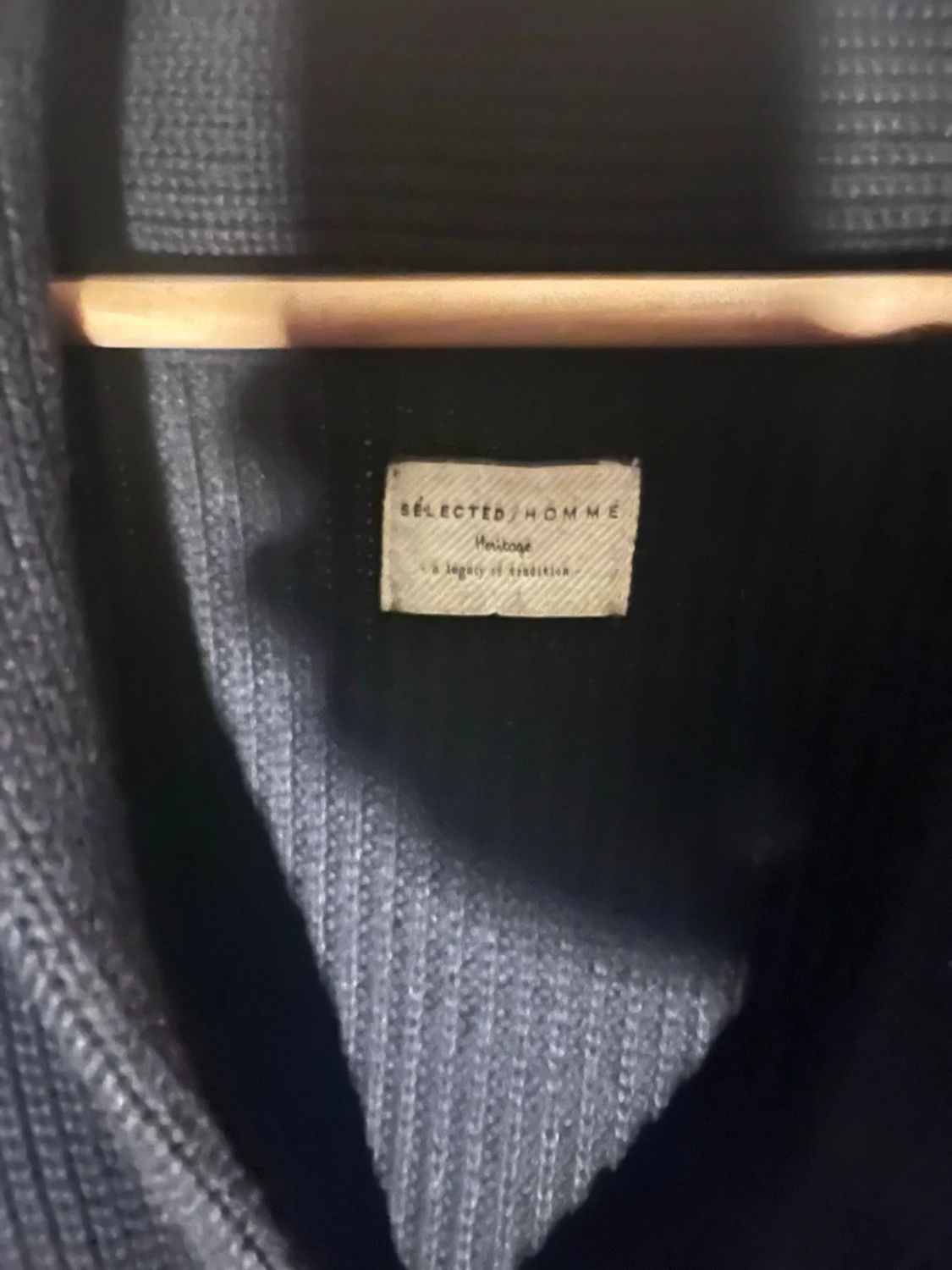 Svart ribbstickad kofta - 2