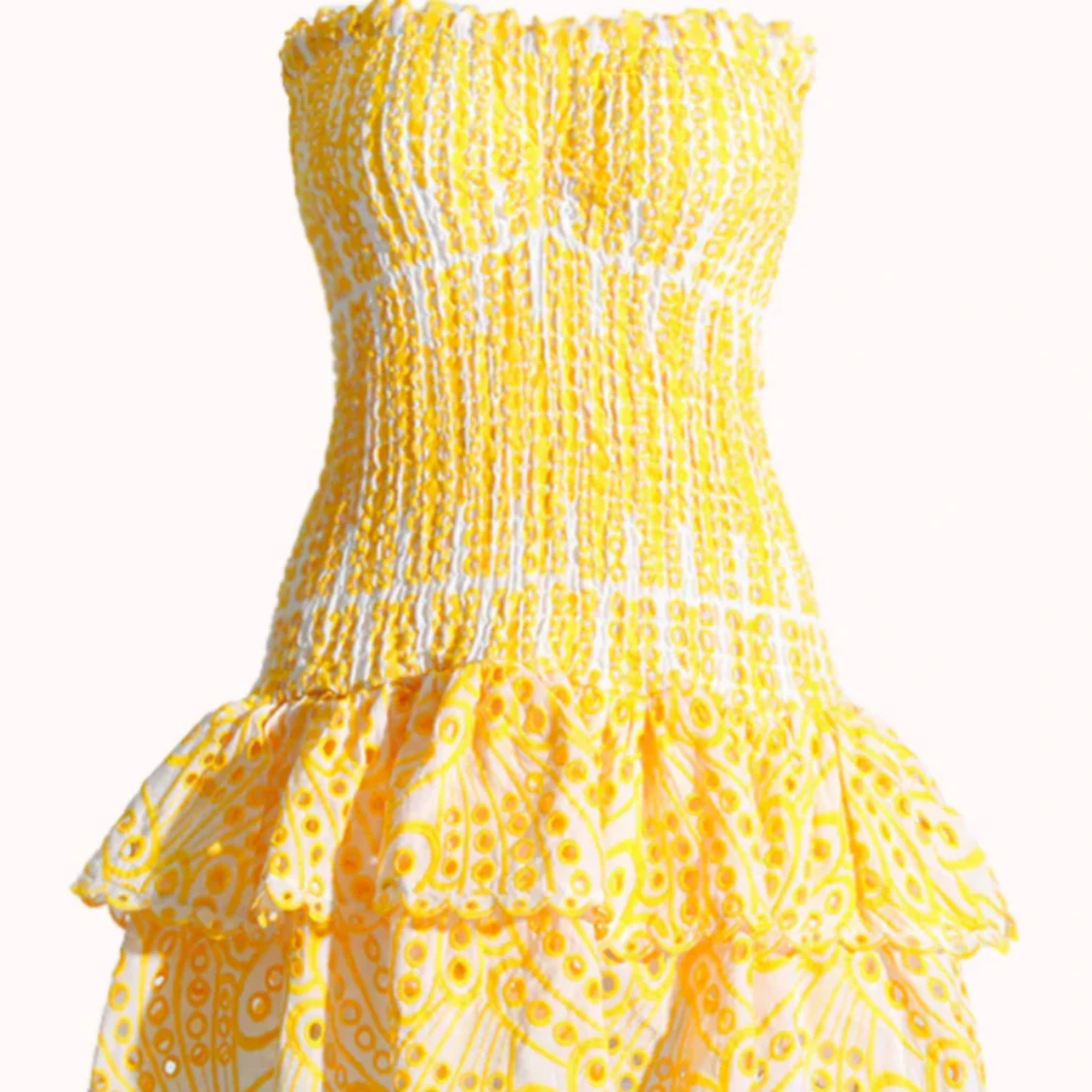Gul och vit kortklänning Design By Amor