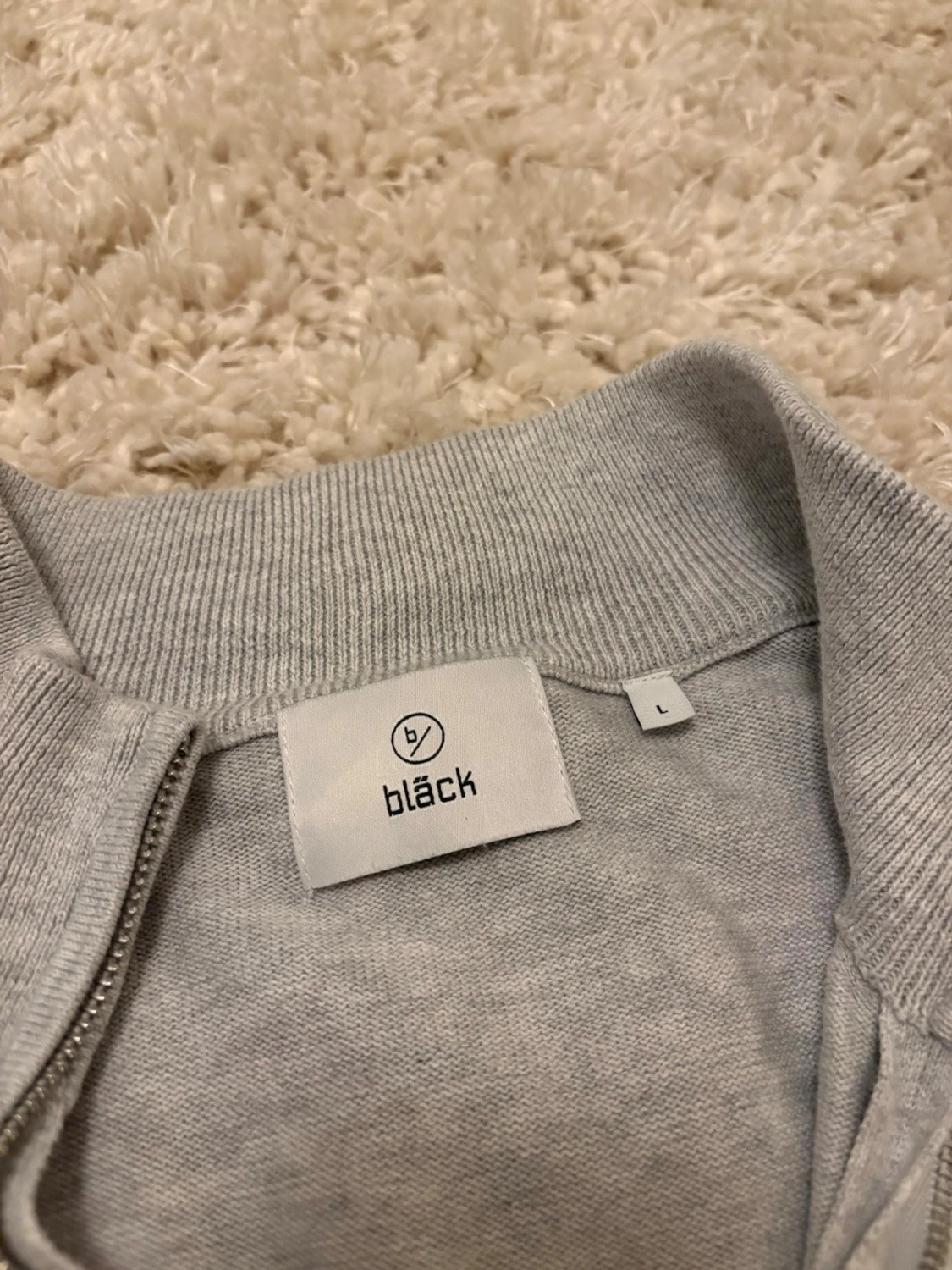 Ljusgrå halvzip tröja från Bläck - 1