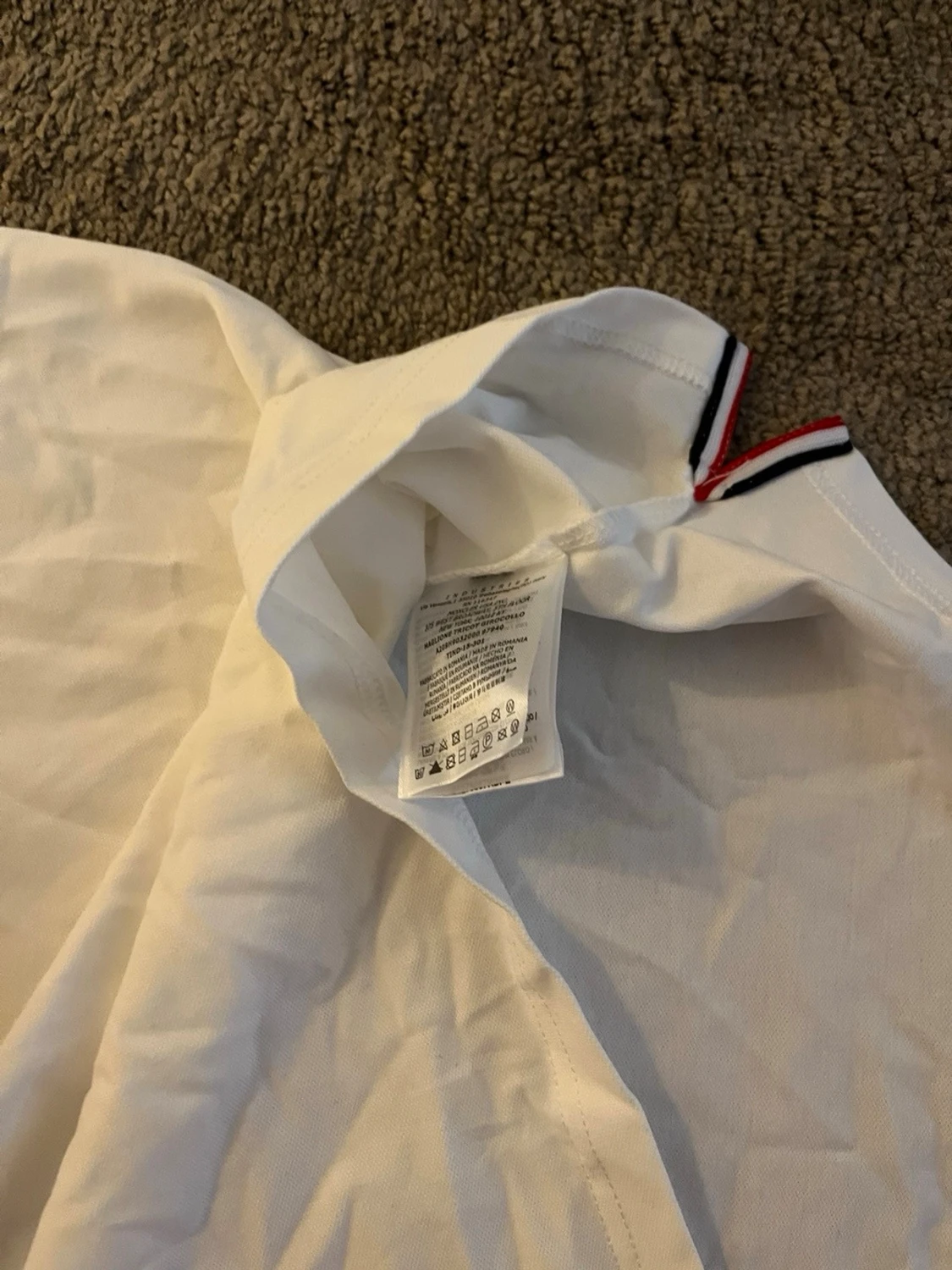 Vit Moncler pikétröja  - 2