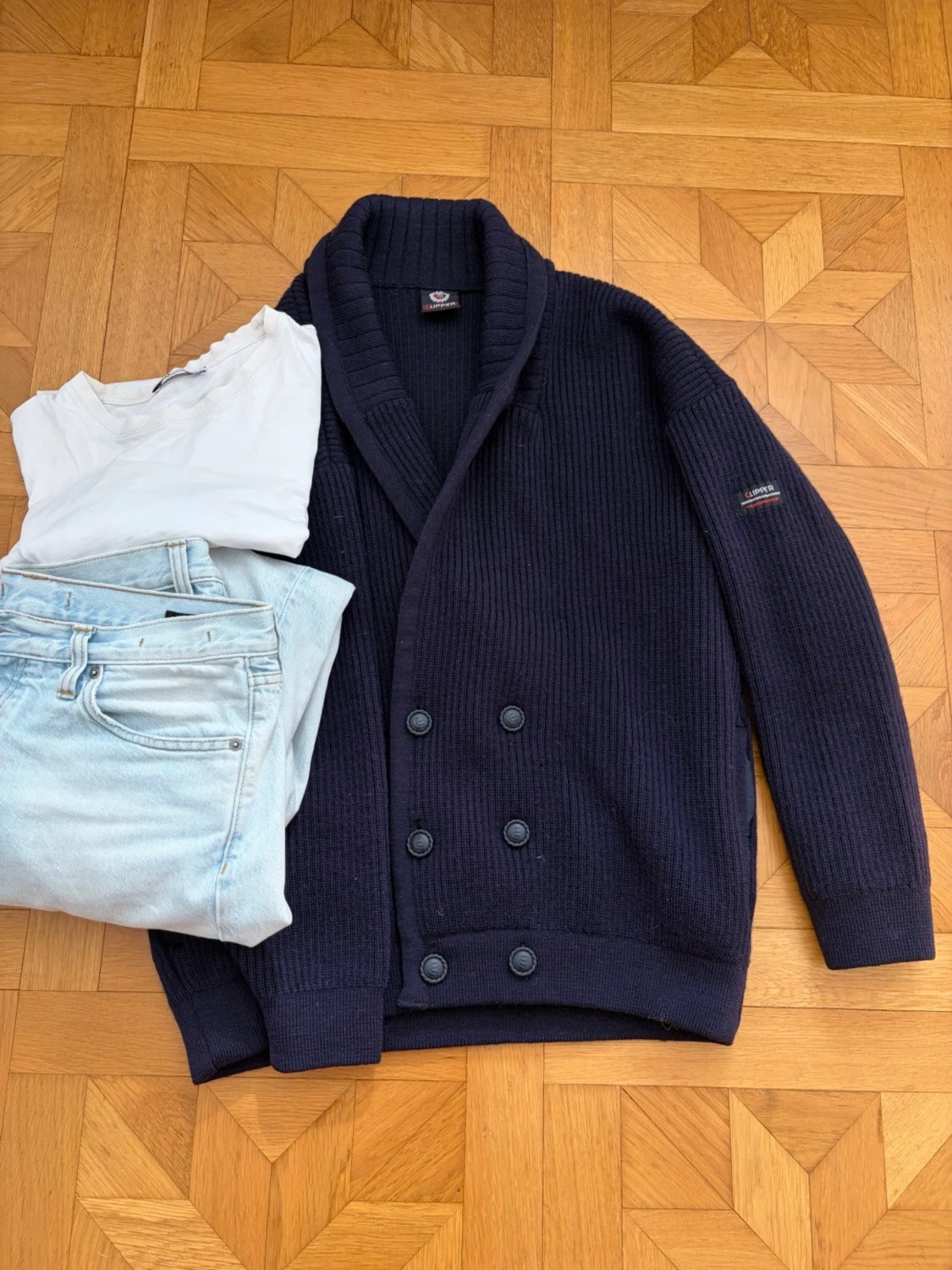 Mörkblå Cardigan kofta - Clipper Yachting Wear - 4