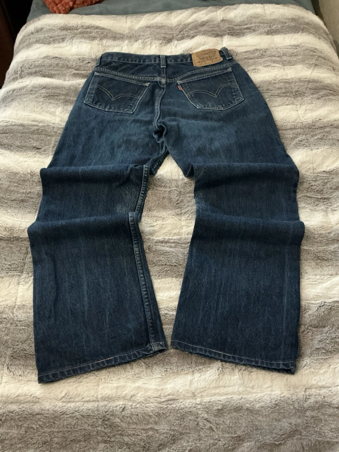 RARE Vintage Y2K LEVI’S 607 Orange Tab – Slim Bootcut – Dark Indigo – 100% Cotton (W32 L32) - 5