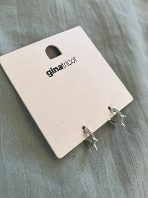 Silverfärgade hoops från Gina Tricot - Säljer ett par små silverfärgade hoops från Gina Tricot med hängande blixtberlocker. Örhängena har en stilren och trendig design som passar perfekt till alla outfits. Supersnygga detaljer som ger en cool touch till din look.