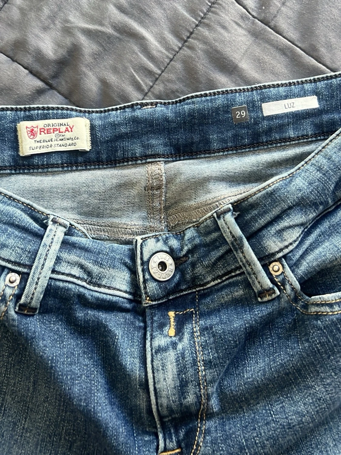 Replay blå jeans med kontrastsömmar - 3