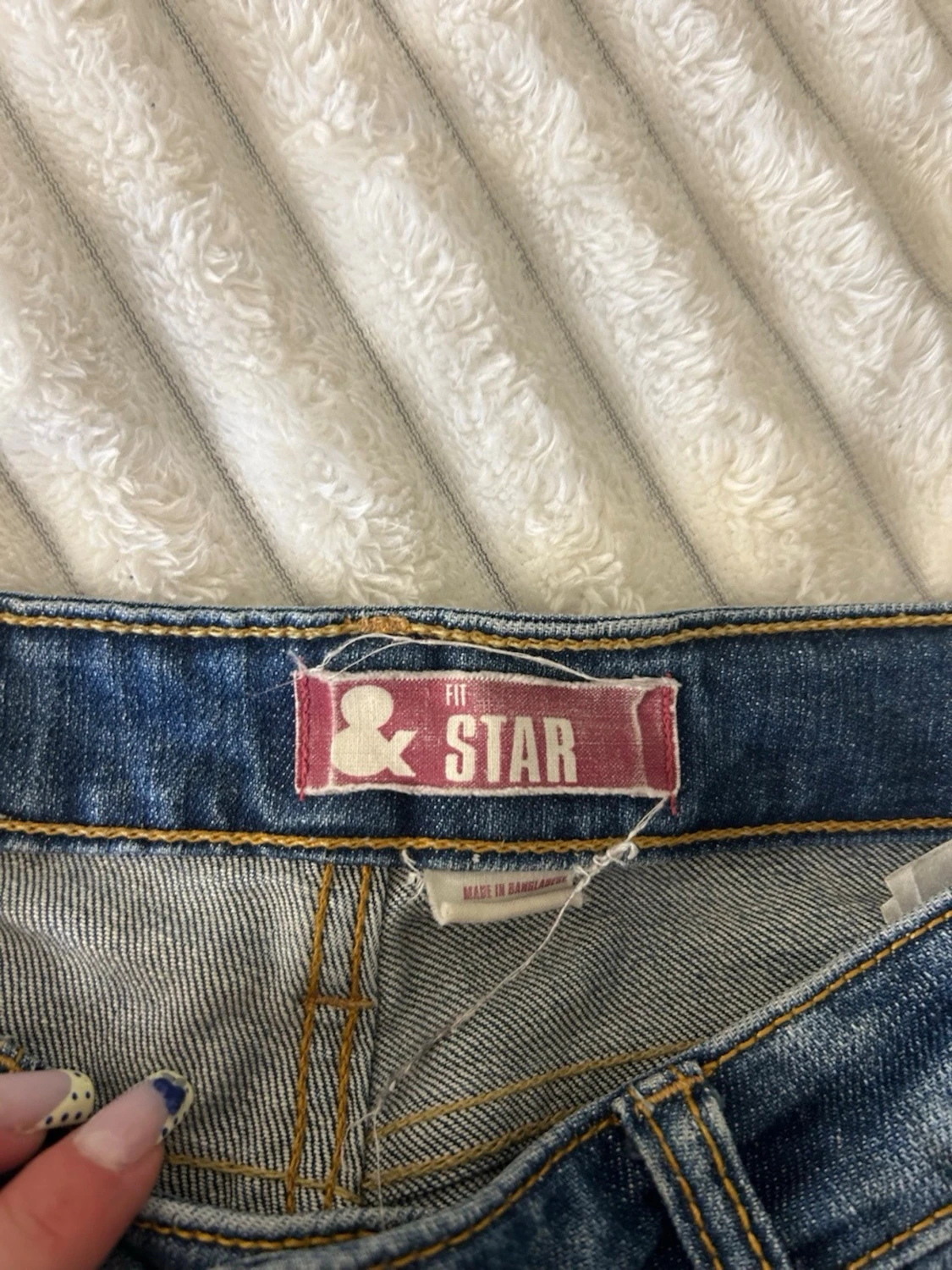 Blå lowwaist bootcut jeans med fickdetaljer - 5