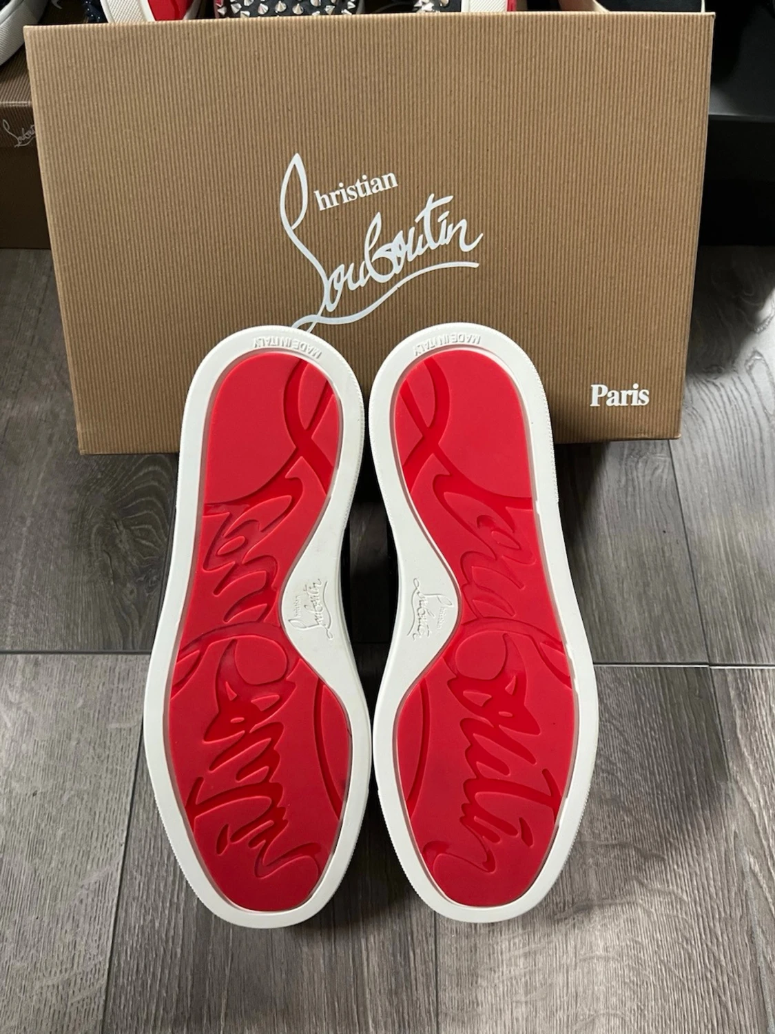 Svarta Louboutin sneakers med nitar - 1