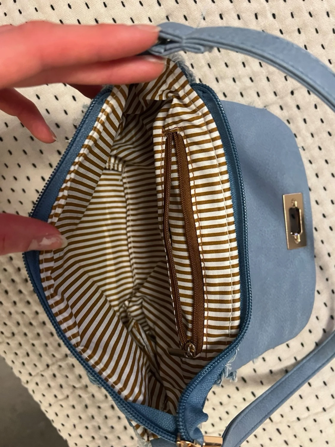 Ljusblå handväska i denim - 2