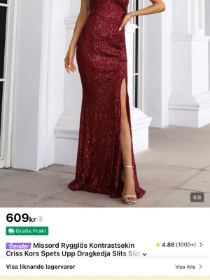 Balklänning  - Säljer min gamla balklänning som är använd en gång. Köpt från Shein för 609kr+ frakt och säljs för 400kr. Den är slutsåld på hemsidan. Älskade den verkligen men  det är dags att bli av med den. Pris kan diskuteras! 