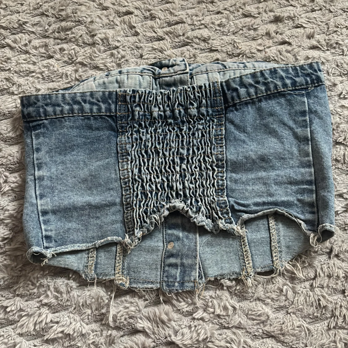 Denim tubtopp med knappar - 1