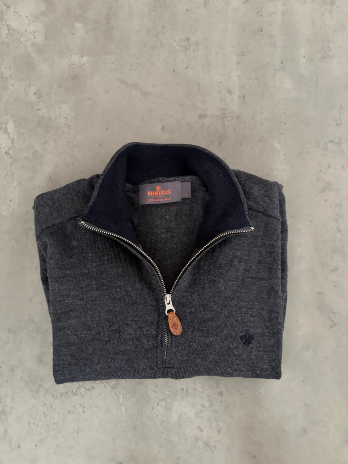 Mörkgrå quarterzip tröja Morris