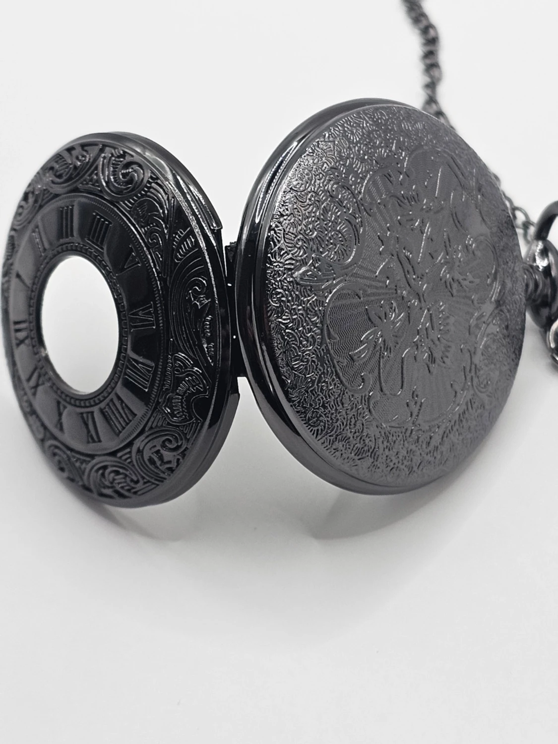 Svart fickur med kedja "klocka" - 2