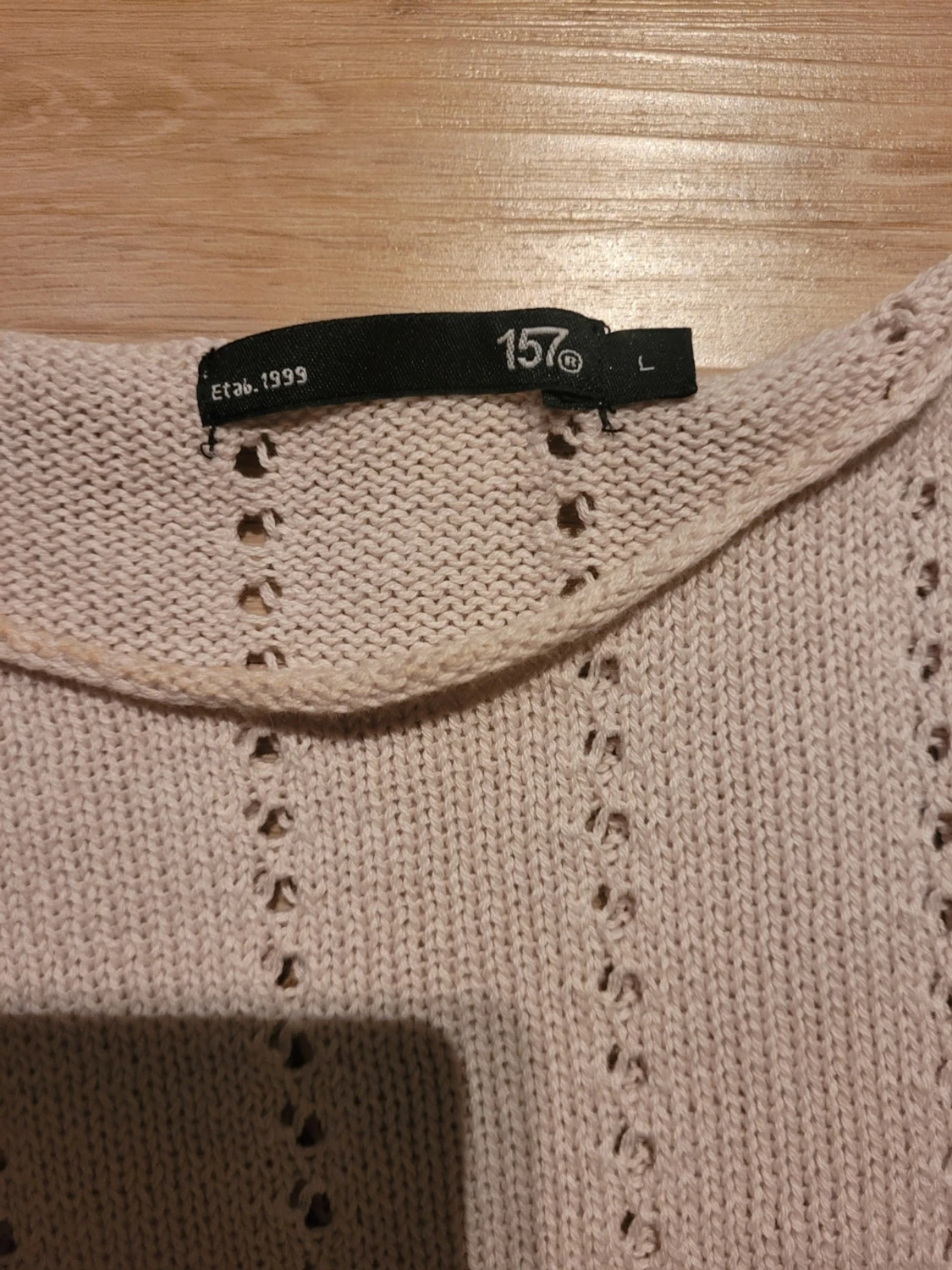 Ljusbeige stickad tröja 157 L - 1