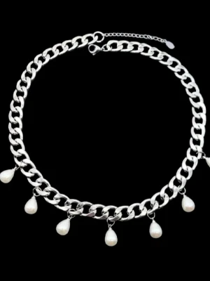 Handgjort halsband  - Material-rostfritt stål.  Kedjetjocklek- 8mm #4