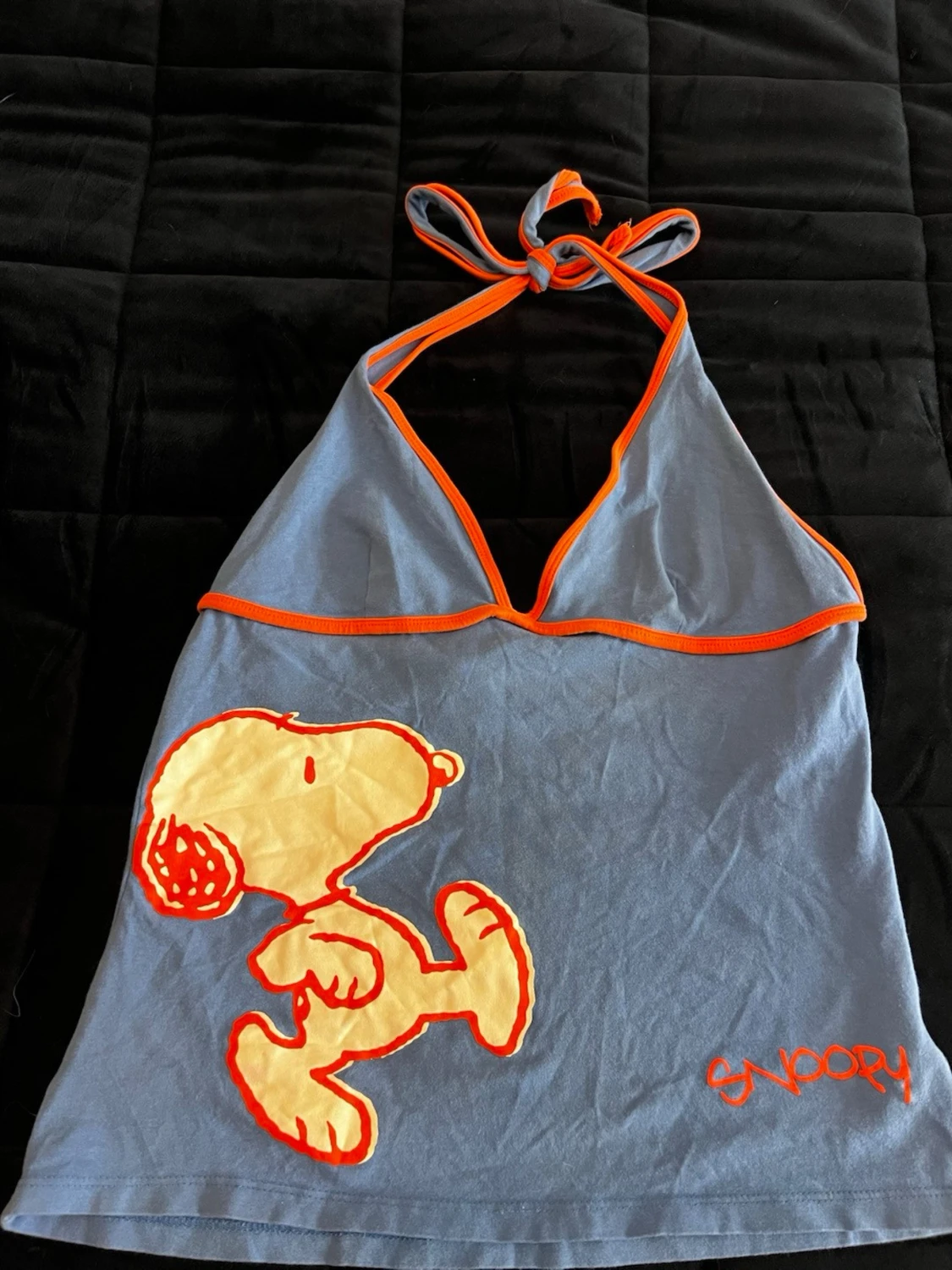 Blå halterneck linnetopp Snoopy