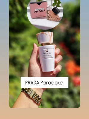 Parfymflaska Olfazeta inspirerad - Stilren parfymflaska från Olfazeta i vit färg med marmorerat lock. Flaskan har en modern, minimalistisk design och är inspirerad av dofterna PRADA Paradoxe och L’INTERDIT Givenchy. Perfekt för dig som gillar exklusiva och trendiga parfymer.