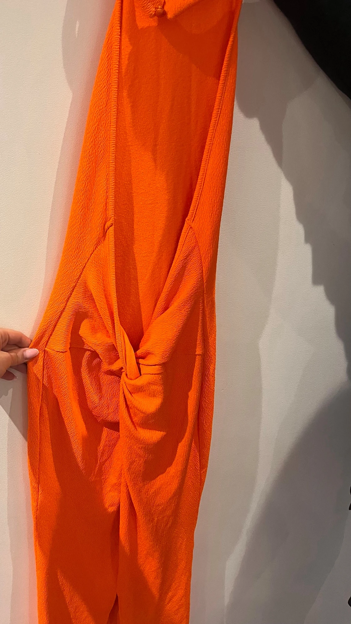 Orange halter neck klänning - 1