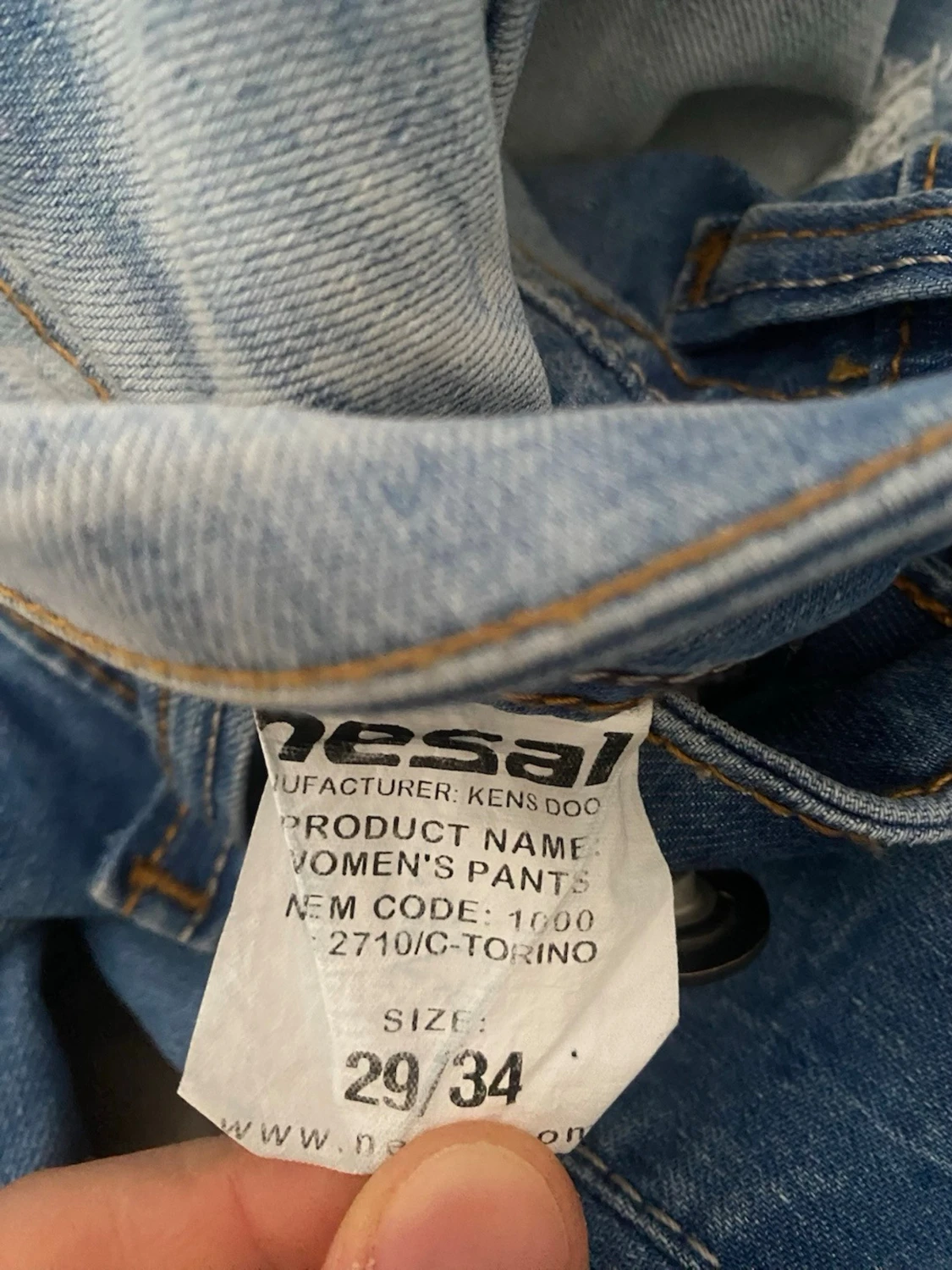 Blå slitna bootcut jeans - 6