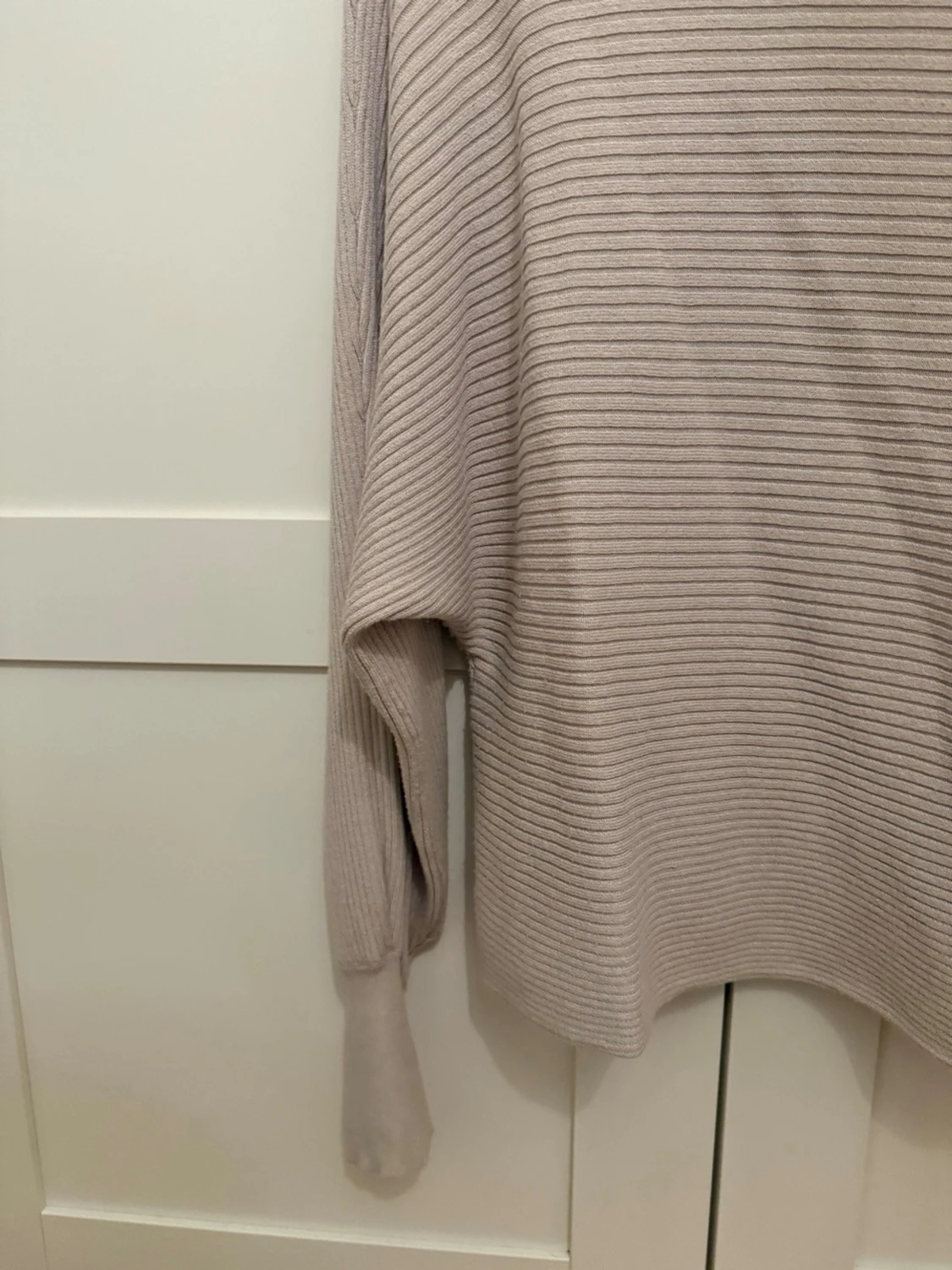 Beige ribbstickad tröja från ONLY - 2