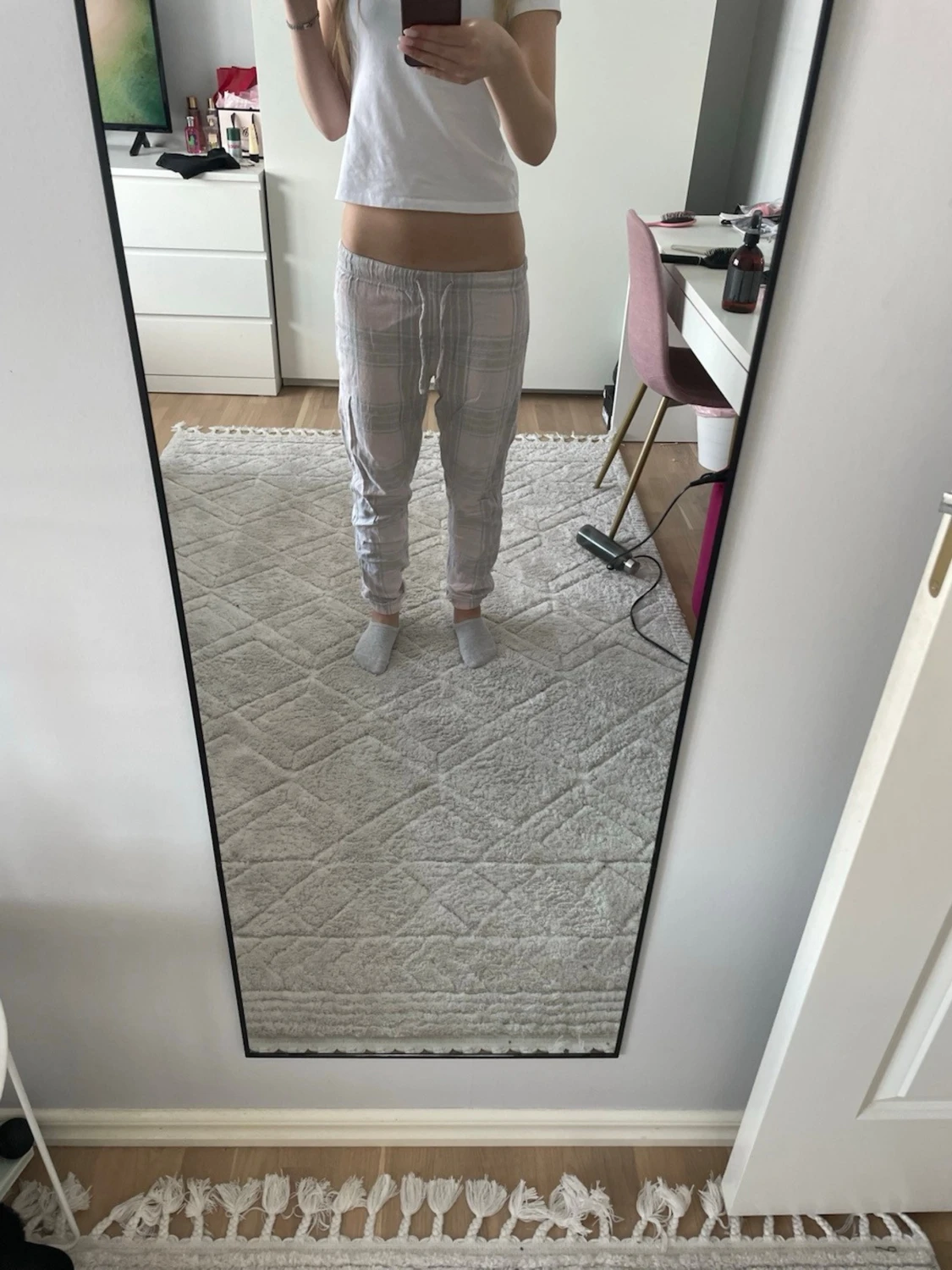 Rutiga pyjamasbyxor i pastellfärger