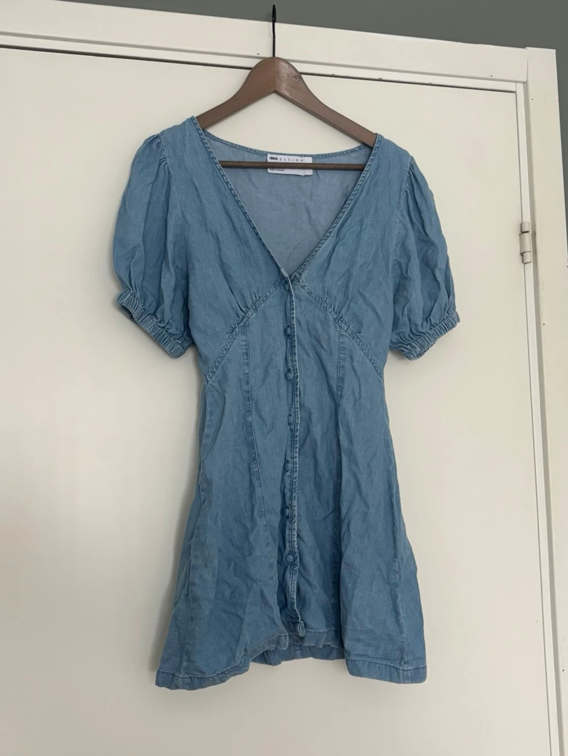 Blå kort jeansklänning Monki - 1