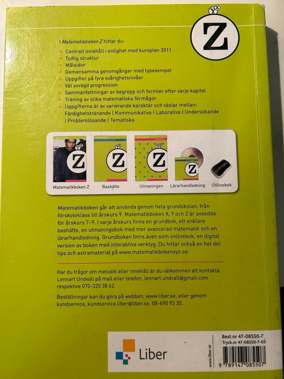 Matematikboken Z från Liber - 1